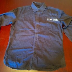 G Star Button Up Shirt Black Large